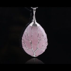 Rose Quartz stone necklace